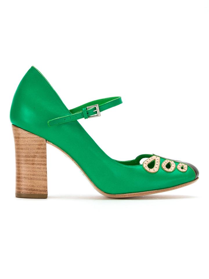 Sarah Chofakian Mary Jane Pumps - Green