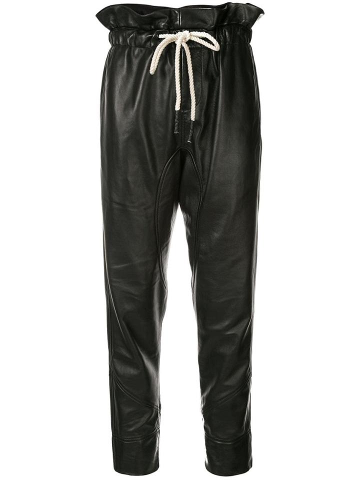 Bassike Leather Paper Bag Trousers - Black