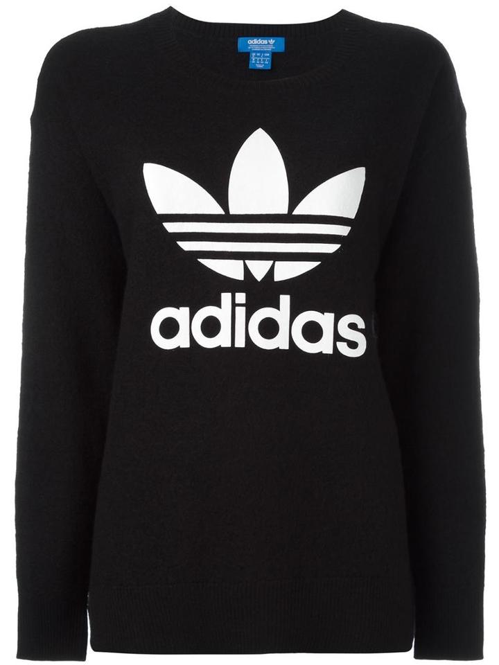 Adidas Originals Logo Knit Sweater, Women's, Size: 46, Black, Wool