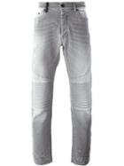 Marcelo Burlon County Of Milan Biker Jeans, Men's, Size: 31, Grey, Cotton/spandex/elastane/polyester
