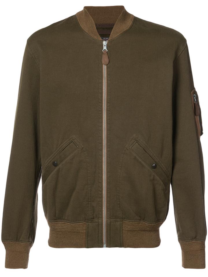 Rrl Zipped Bomber Jacket - Green