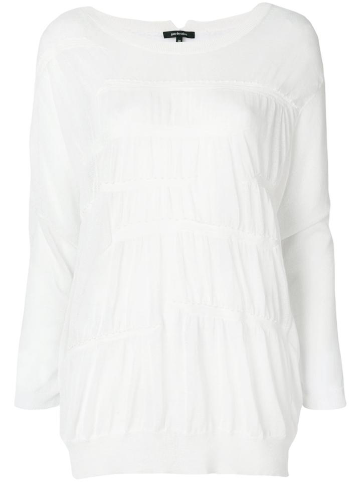 Pas De Calais Ruched Stripe Sweater - White