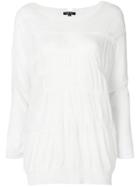 Pas De Calais Ruched Stripe Sweater - White