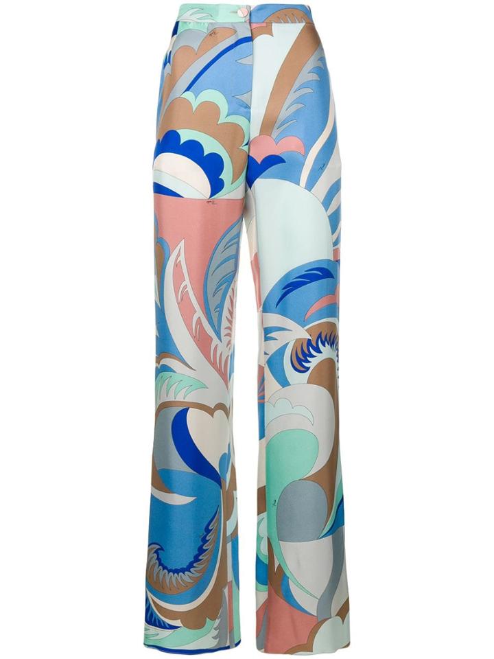Emilio Pucci Printed Straight-leg Trousers - Pink