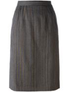 Yves Saint Laurent Vintage Striped Skirt - Grey
