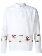 Visvim Embroidered Stripe Shirt, Men's, Size: 5, White, Cotton