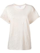 Iro Destroyed Effect T-shirt, Size: Small, Nude/neutrals, Linen/flax