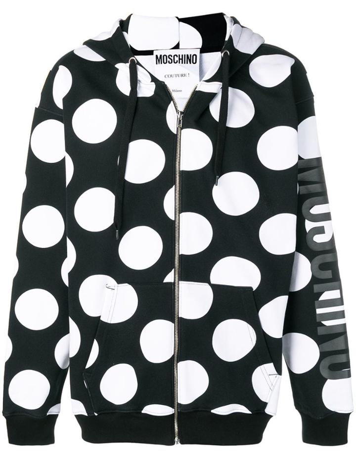 Moschino Hooded Polka Dot Jacket - Black