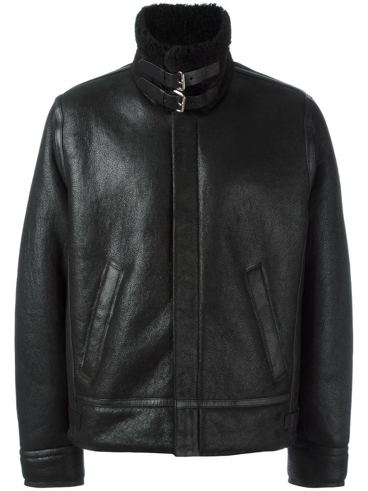 Ps By Paul Smith Concealed Fastening Jacket, Men's, Size: Large, Black, Leather