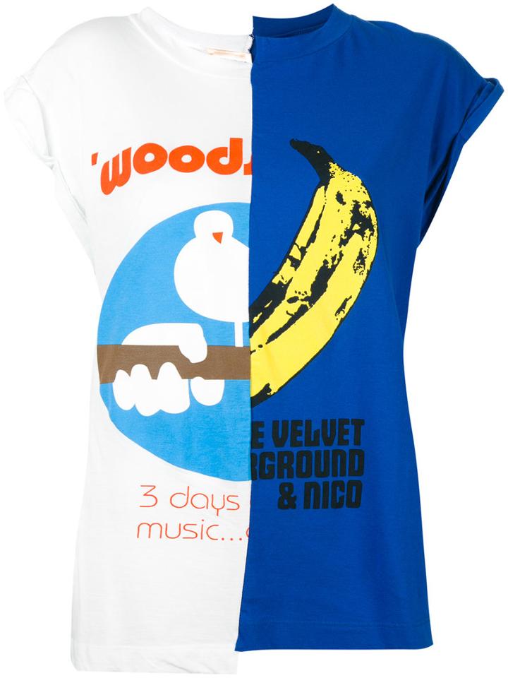 Semicouture - Contrast T-shirt - Women - Cotton - Xs, White, Cotton