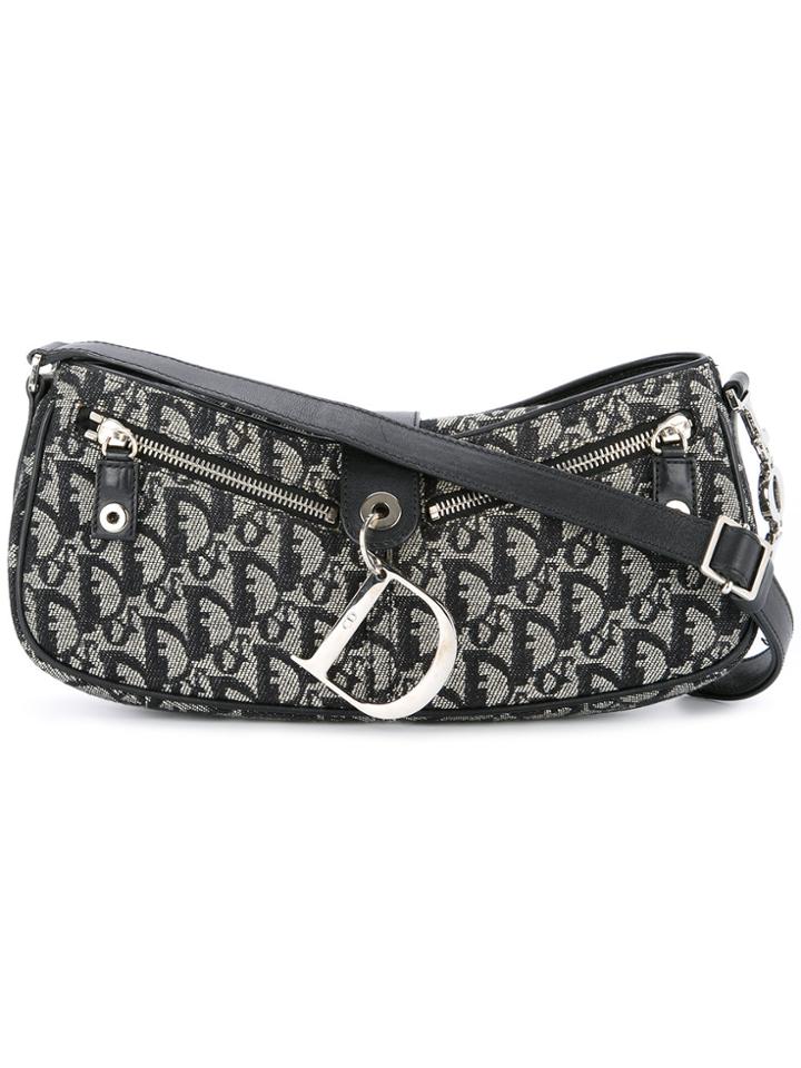 Christian Dior Vintage Trotter Pattern Shoulder Bag - Black