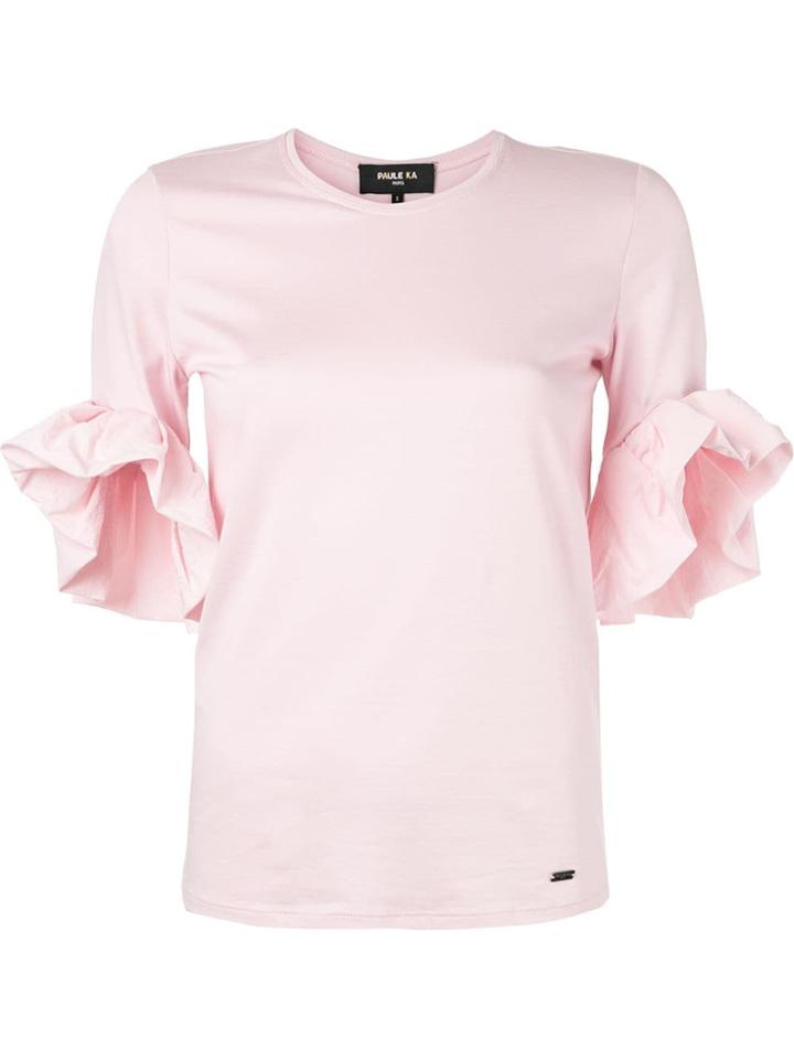 Paule Ka Ruffled Sleeve Top - Pink