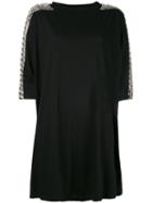 Amen - Embellished Sleeve Long T-shirt - Women - Cotton/glass - One Size, Black, Cotton/glass