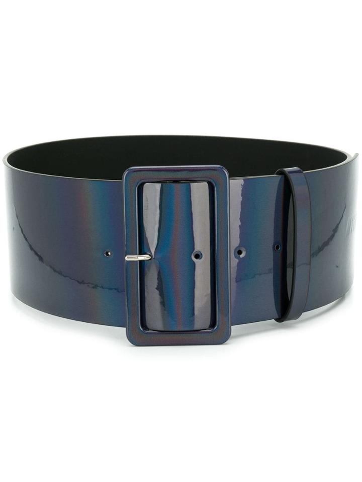 Msgm Iridescent Belt - Black