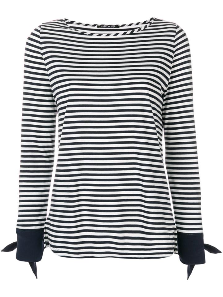 Luisa Cerano Striped Knitted Top - Blue