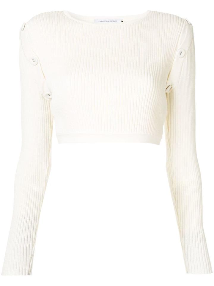 Christopher Esber Cropped Sweater - Neutrals