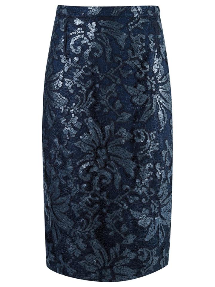 Gloria Coelho Lace Midi Skirt - Blue