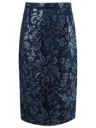 Gloria Coelho Lace Midi Skirt - Blue