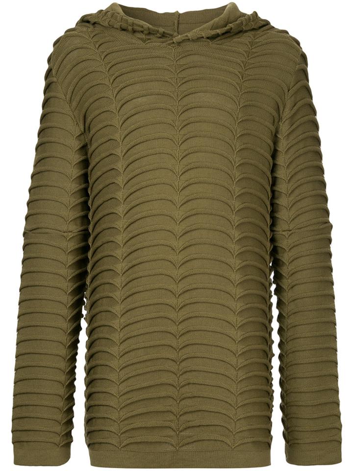 Strateas Carlucci Macro Knit Hoodie - Green