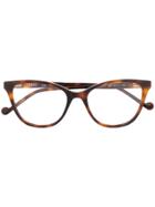 Liu Jo Cat Eye Tortoise-shell Effect Glasses - Brown