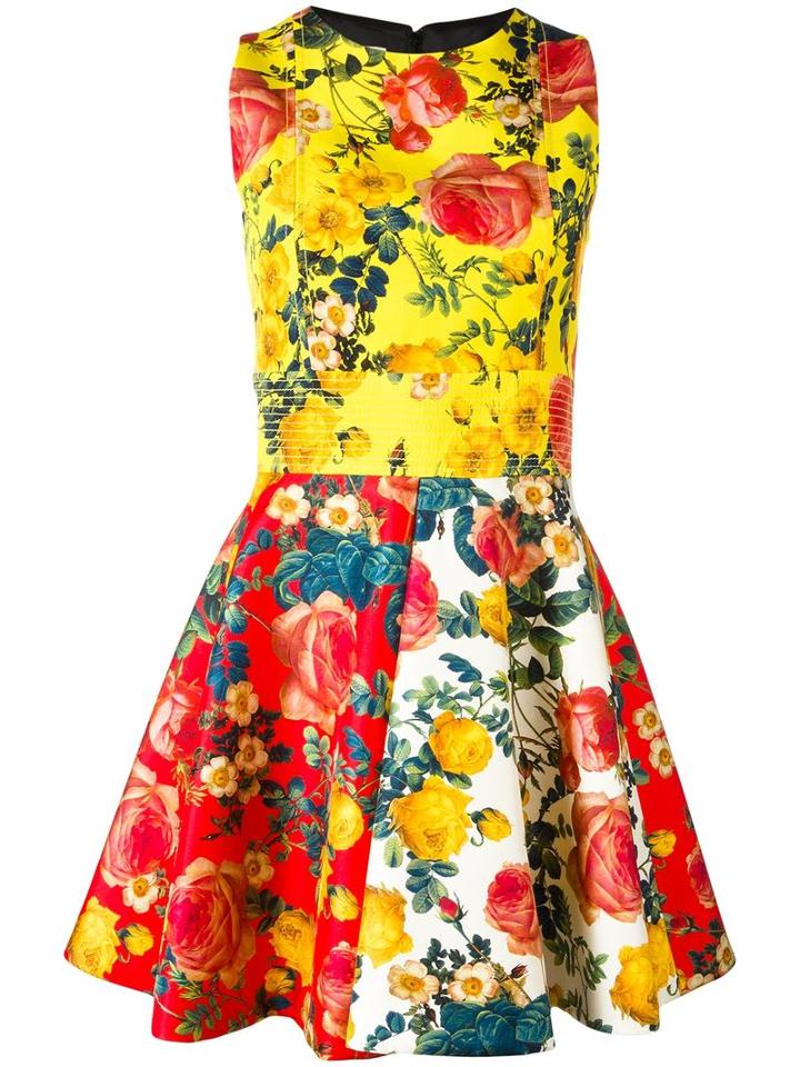 Fausto Puglisi Floral Print Flared Dress, Women's, Size: 40, Silk/acetate