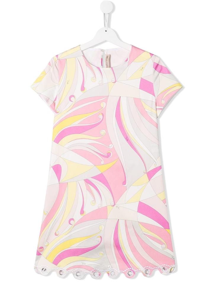 Emilio Pucci Junior Geometric Pattern Shift Dress - Pink