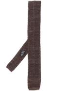 Barba Perforated Knit Tie - Brown