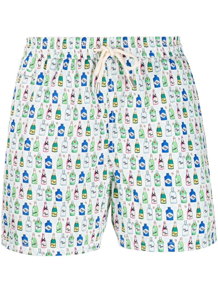 Mc2 Saint Barth Champagne Pattern Swimming Shorts - White