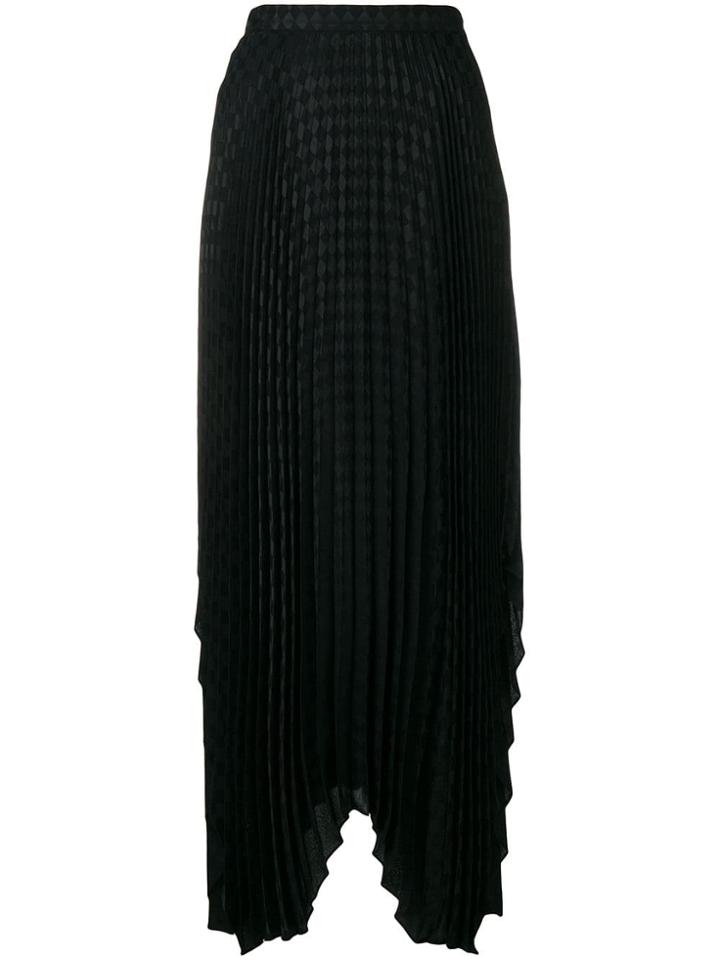 Pringle Of Scotland Pleated Argyle Jacquard Skirt - Black