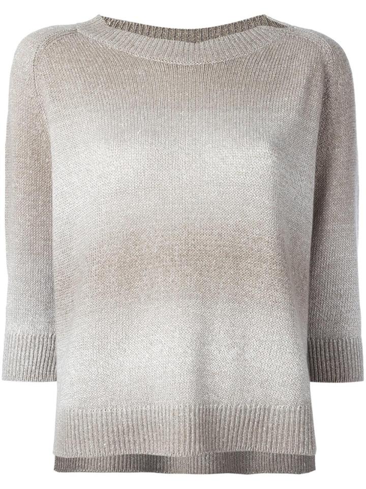 Lamberto Losani Three-quarters Sleeve Jumper - Nude & Neutrals