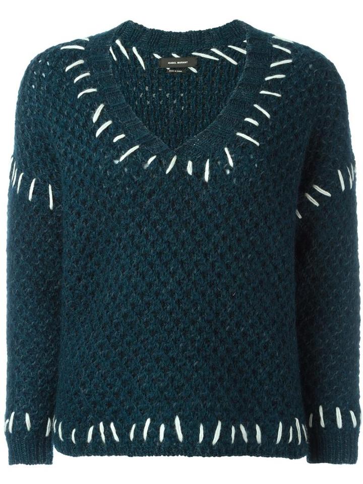 Isabel Marant Goldy Jumper, Women's, Size: 38, Blue, Wool/organic Cotton/polyamide/acrylic