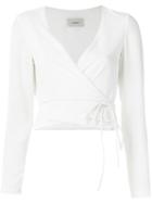 Egrey - Wrap Style Top - Women - Polyester - 40, White, Polyester