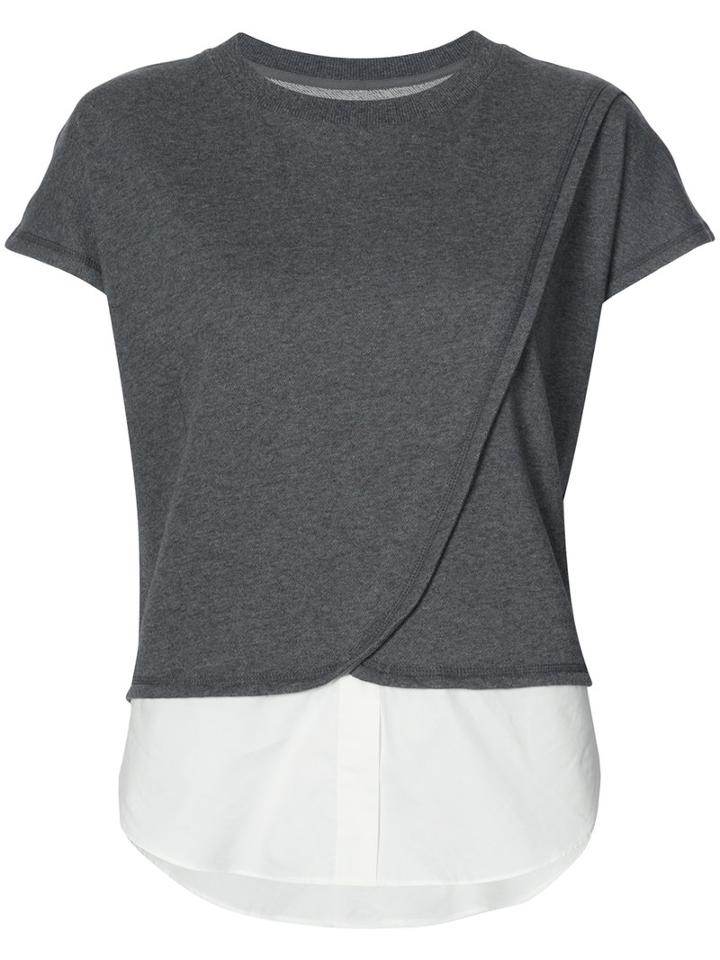 Derek Lam 10 Crosby - Layered T-shirt - Women - Cotton/polyester - S, Grey, Cotton/polyester