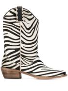 P.a.r.o.s.h. Pull-on Zebra Ankle Boots - White