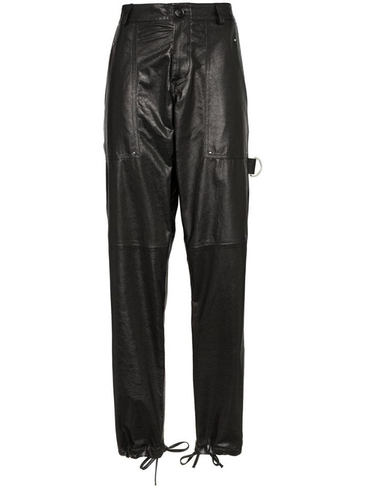 Beau Souci Leather Trousers - Black