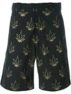 Palm Angels Leaf Print Bermuda Shorts