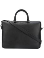 Ermenegildo Zegna - Printed Logo Laptop Case - Men - Calf Leather/cotton - One Size, Black, Calf Leather/cotton
