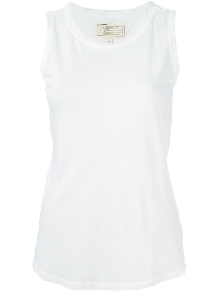 Current/elliott Open Back Detail Tank Top, Women's, Size: 000, White, Cotton