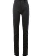 Balenciaga Pinstripe Slim Fit Trousers, Women's, Size: 36, Black, Cotton/polyamide/spandex/elastane/virgin Wool