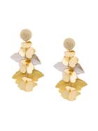 Oscar De La Renta Climbing Flower Earrings - Metallic