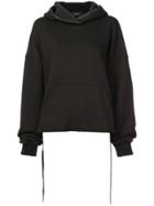 Amiri Oversized Lace-up Side Hoodie - Black