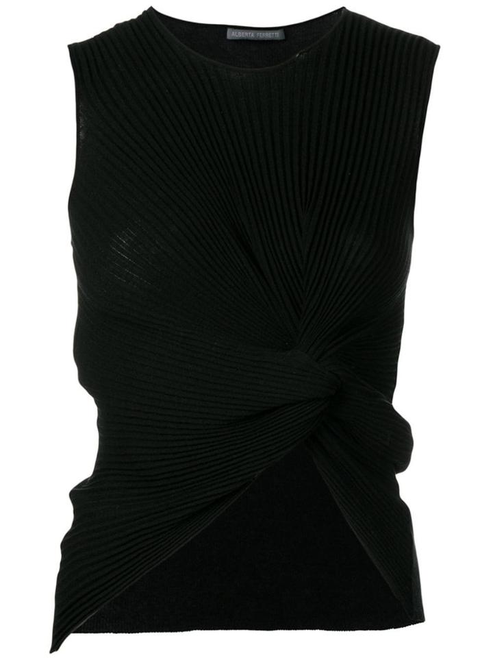 Alberta Ferretti Pleated Tank Top - Black