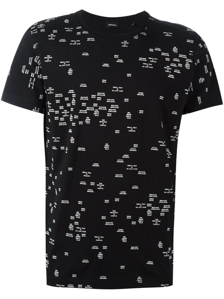 Diesel 't-diego-gw' T-shirt, Men's, Size: Xl, Black, Cotton