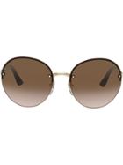 Prada Eyewear Oversized Heritage Sunglasses - Brown