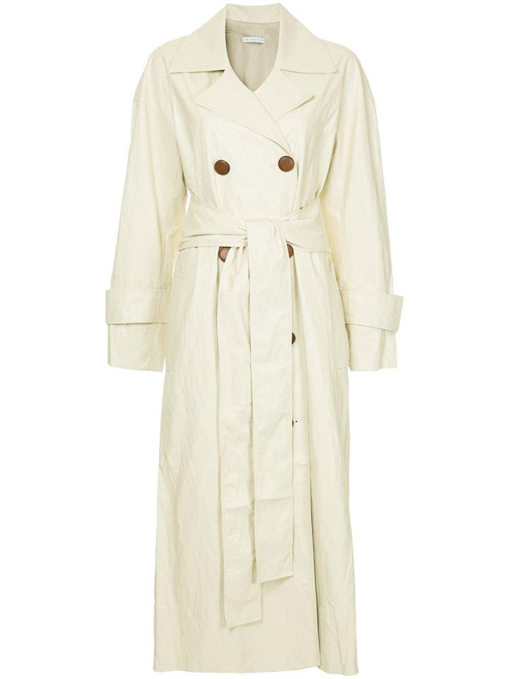 Rejina Pyo Faux Leather Trench Coat - Neutrals