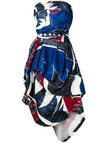 Christian Lacroix Pre-owned 1991 Printed Strapless Dress - Blue