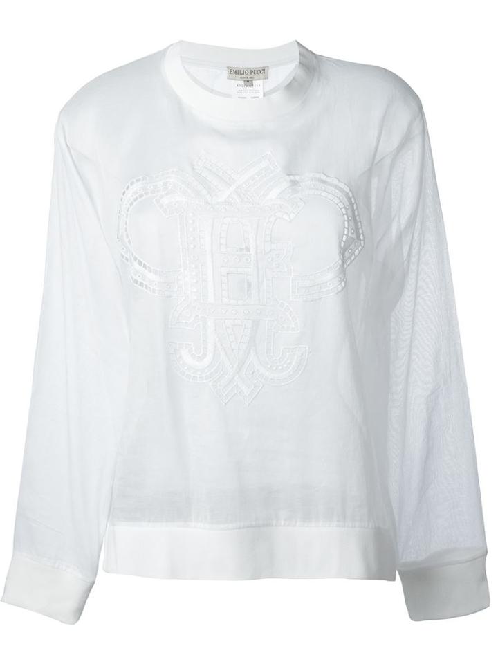 Emilio Pucci Long Sleeve Sheer Top