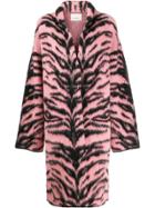 Laneus Zebra Print Cardi-coat - Pink