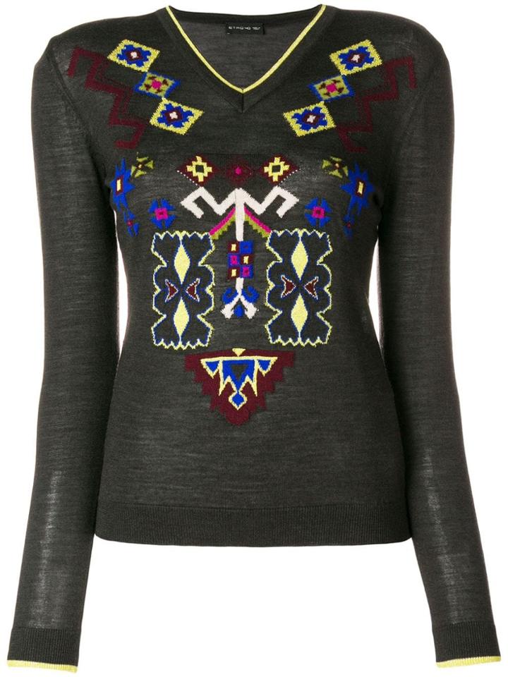 Etro Geometric Print Jumper - Grey