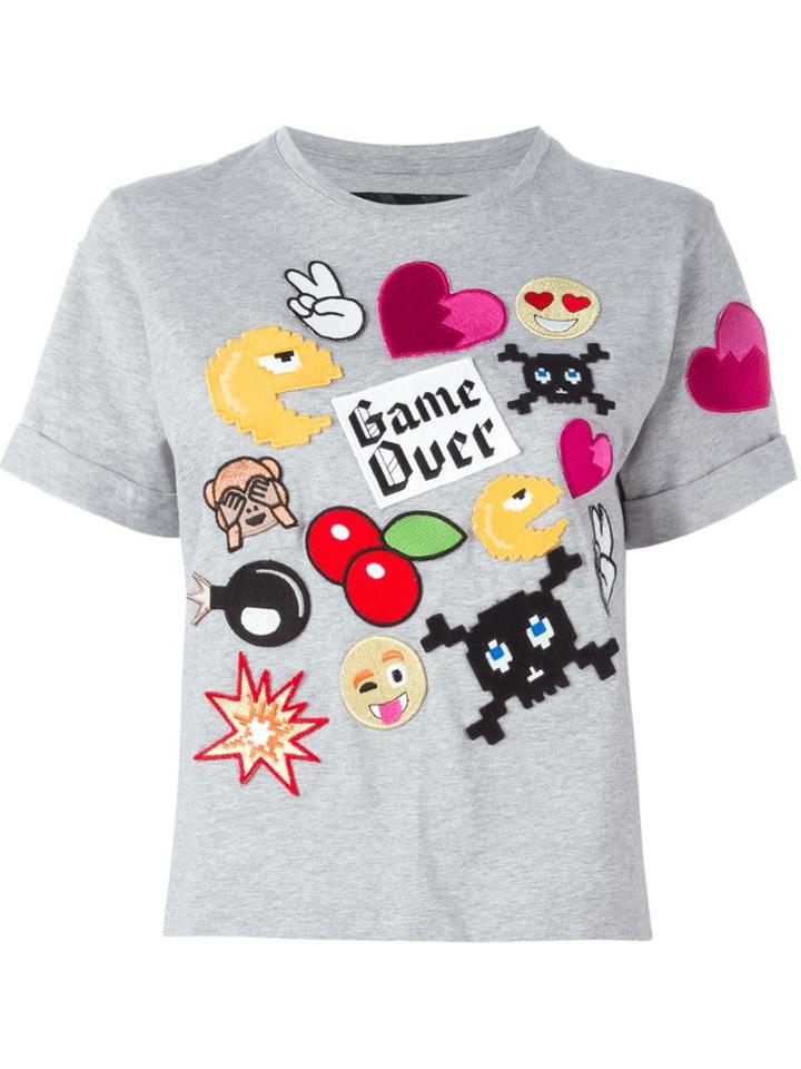 Philipp Plein Game Over T-shirt, Women's, Size: M, Grey, Cotton